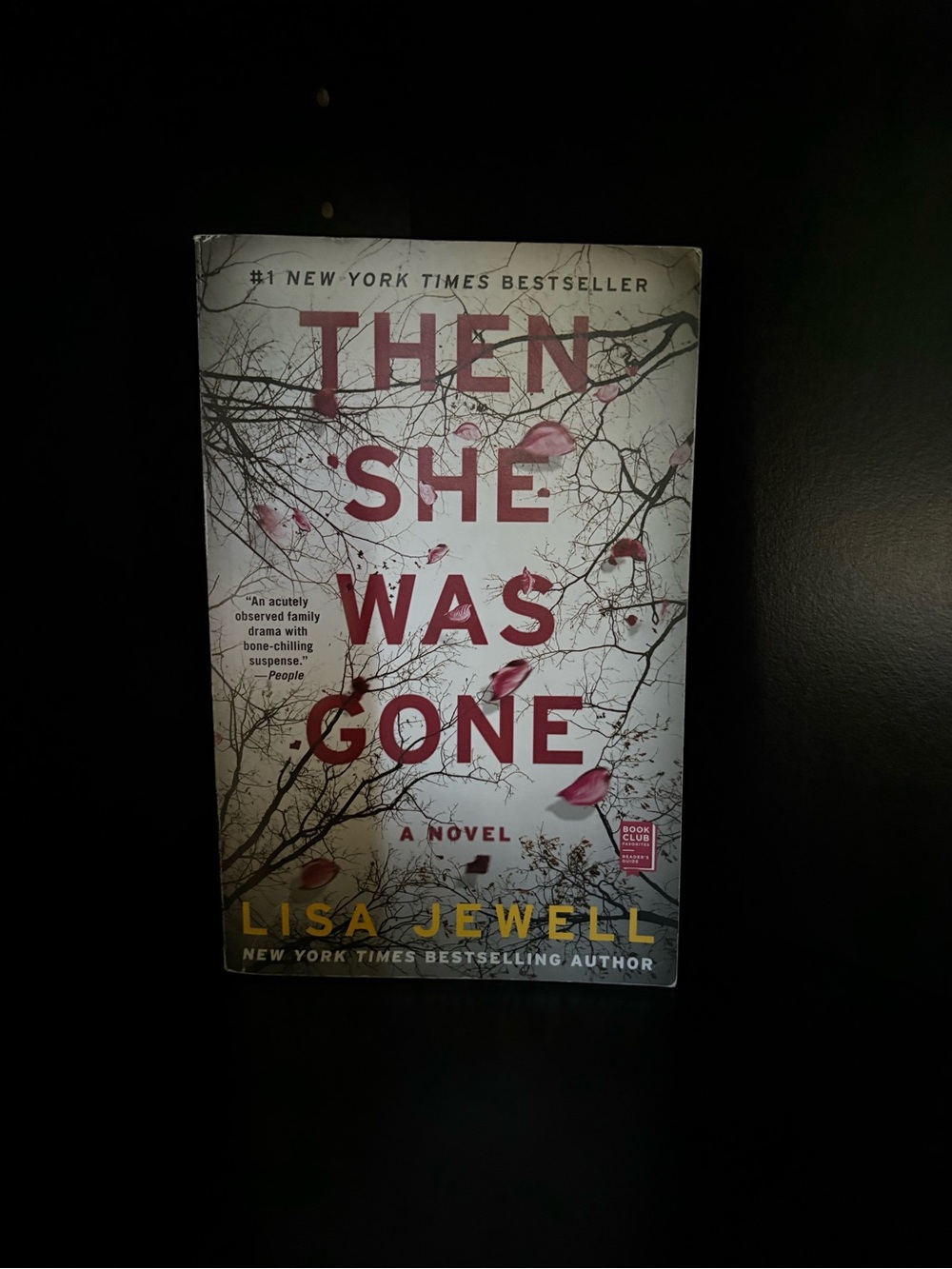 Then She Was Gone by Lisa Jewell - White Cover with Pink Red Accents